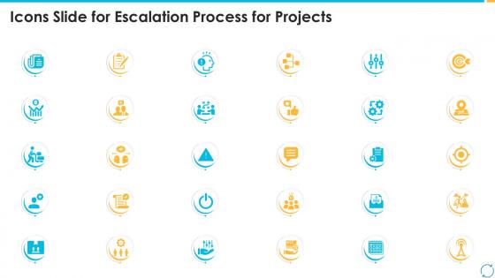 Icons slide for escalation process for projects