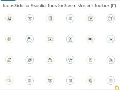 Icons slide for essential tools for scrum masters toolbox it