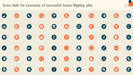 Icons Slide For Execution Of Successful House Flipping Plan