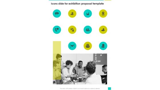 Icons Slide For Exhibition Proposal Template One Pager Sample Example Document