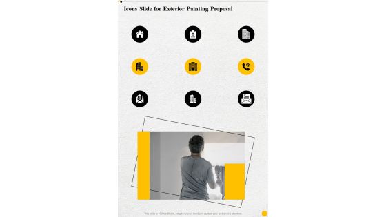 Icons Slide For Exterior Painting Proposal One Pager Sample Example Document