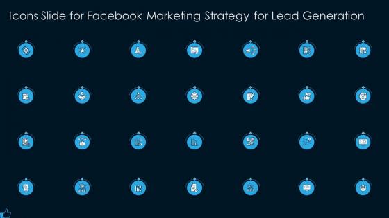 Icons slide for facebook marketing strategy for lead generation