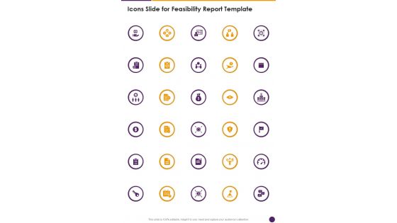 Icons Slide For Feasibility Report Template One Pager Sample Example Document