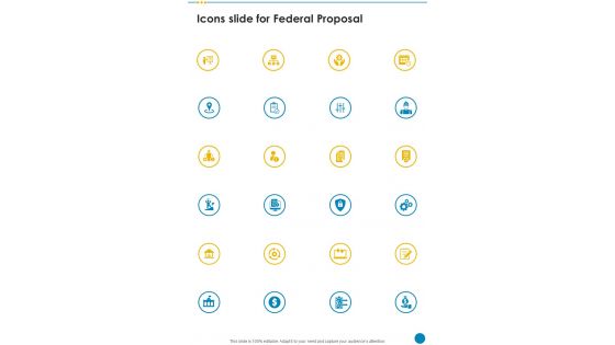 Icons Slide For Federal Proposal One Pager Sample Example Document