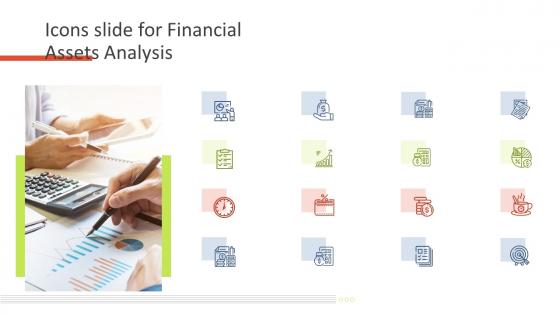 Icons slide for financial assets analysis
