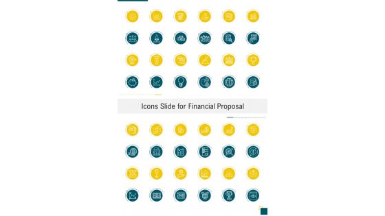 Icons Slide For Financial Proposal One Pager Sample Example Document