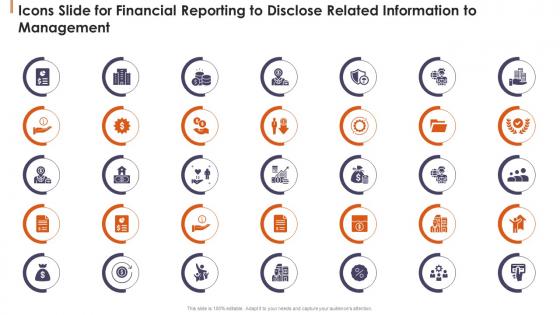 Icons Slide For Financial Reporting To Disclose Related Information To Management