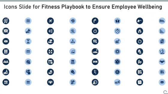 Icons Slide For Fitness Playbook To Ensure Employee Wellbeing