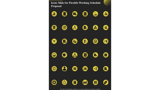 Icons Slide For Flexible Working Schedule Proposal One Pager Sample Example Document
