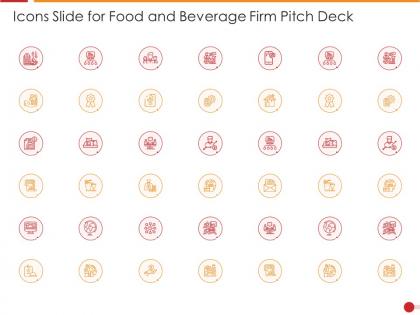 Icons slide for food and beverage firm pitch deck ppt styles clipart images
