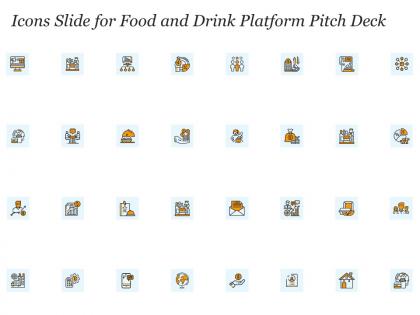 Icons slide for food and drink platform pitch deck
