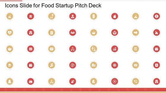 Icons slide for food startup pitch deck ppt powerpoint presentation show icon