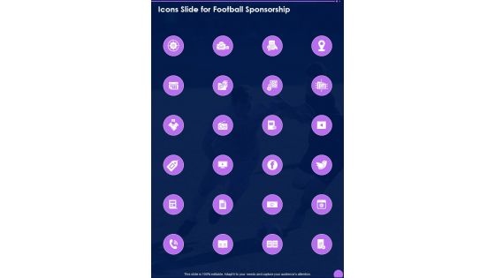 Icons Slide For Football Sponsorship One Pager Sample Example Document