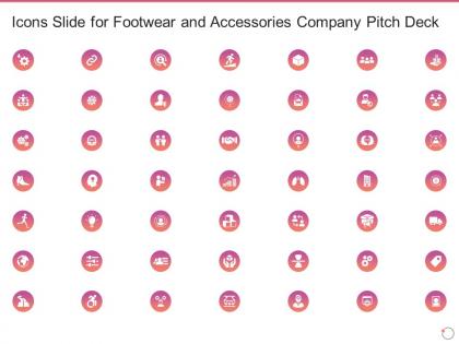 Icons slide for footwear and accessories company pitch deck