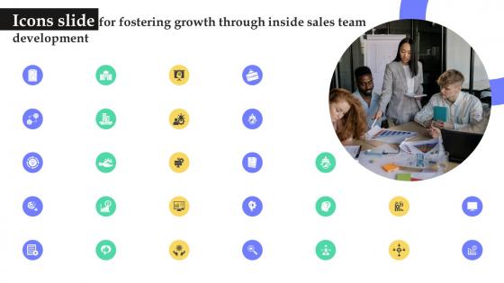 Icons Slide For Fostering Growth Through Inside Sales Team Development SA SS