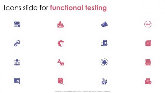Icons Slide For Functional Testing Ppt Ideas Graphics Download