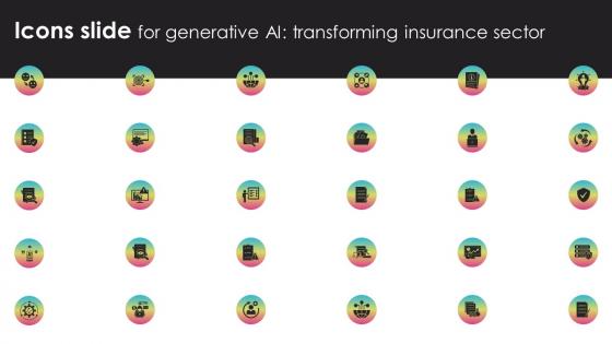 Icons Slide For Generative AI Transforming Insurance Sector ChatGPT SS V