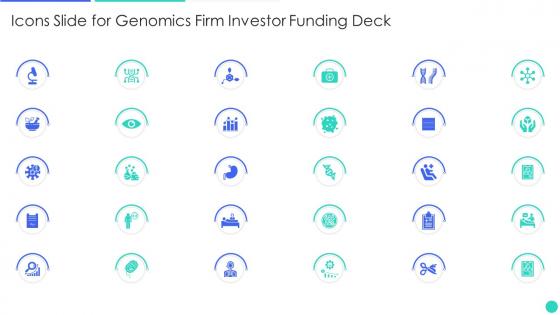 Icons Slide For Genomics Firm Investor Funding Deck