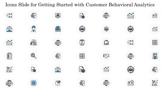 Icons slide for getting started with customer behavioral analytics