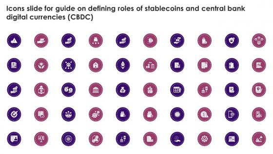 Icons Slide For Guide On Defining Roles Of Stablecoins And Central Bank Digital Currencies BCT SS