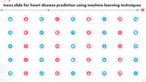 Icons Slide For Heart Disease Prediction Using Machine Learning Techniques ML SS