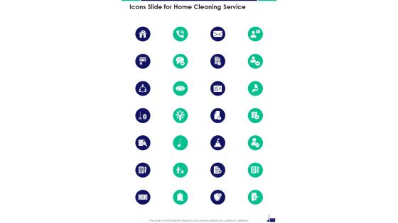 Icons Slide For Home Cleaning Service One Pager Sample Example Document