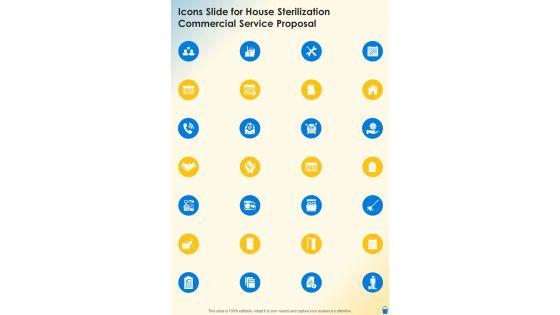Icons Slide For House Sterilization Commercial Service Proposal One Pager Sample Example Document