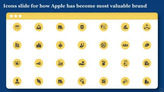 Icons Slide For How Apple Has Become Most Valuable Brand Branding SS V