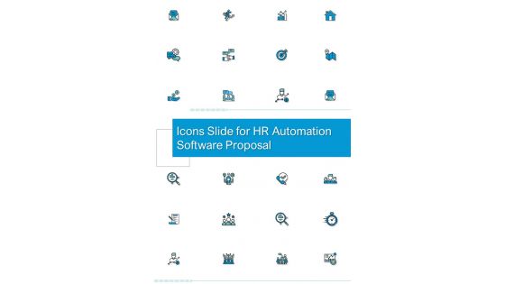 Icons Slide For HR Automation Software Proposal One Pager Sample Example Document