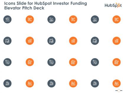 Icons slide for hubspot investor funding elevator ppt summary