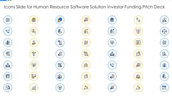 Icons slide for human resource software solution investor funding pitch deck