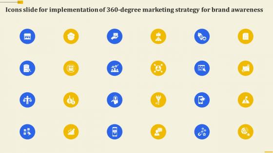 Icons Slide For Implementation Of 360 Degree Marketing Strategy For Brand Awareness