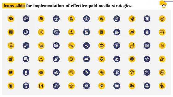 Icons Slide For Implementation Of Effective Paid Media Strategies Mkt Ss V