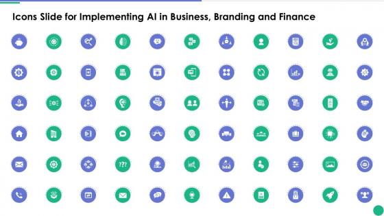 Icons Slide For Implementing AI In Business Branding And Finance Ppt Diagram Graph Charts