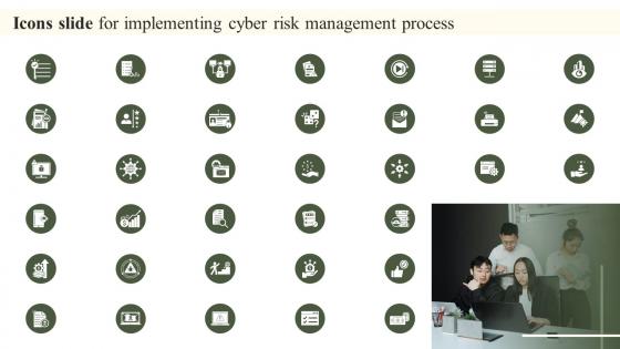 Icons Slide For Implementing Cyber Risk Management Process