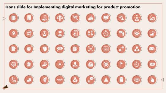 Icons Slide For Implementing Digital Marketing For Product Promotion Ppt Icon Themes