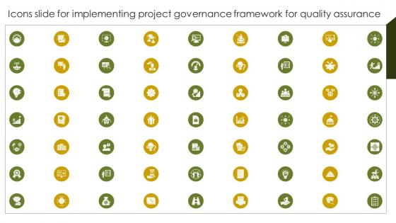 Icons Slide For Implementing Project Governance Framework For Quality Assurance PM SS