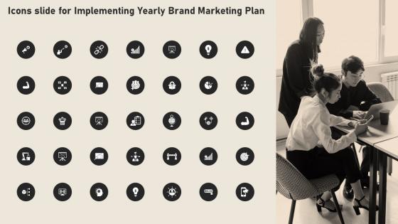 Icons Slide For Implementing Yearly Brand Marketing Plan Branding SS V