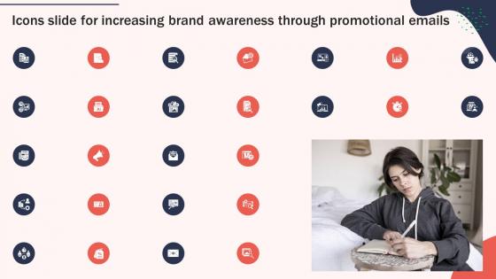 Icons Slide For Increasing Brand Awareness Through Promotional Emails
