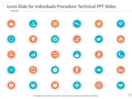 Icons slide for individuals procedure technical ppt slides