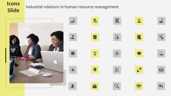 Icons Slide For Industrial Relations In Human Resource Management