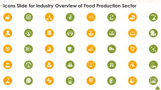 Icons Slide For Industry Overview Of Food Production Sector