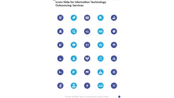 Icons Slide For Information Technology Outsourcing Services One Pager Sample Example Document