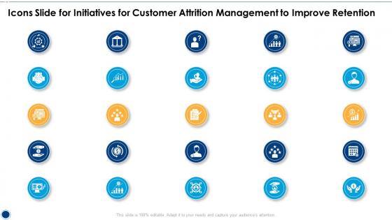 Icons Slide For Initiatives For Customer Attrition Management To Improve Retention