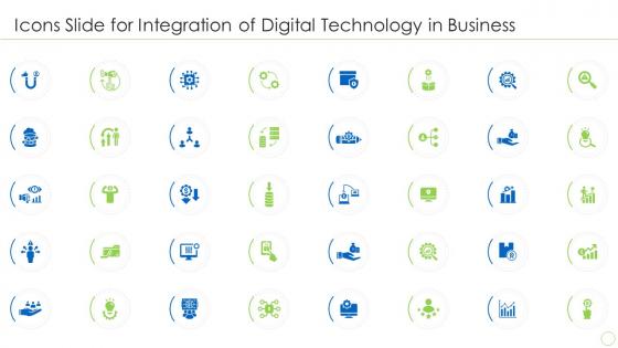 Icons Slide For Integration Of Digital Technology In Business