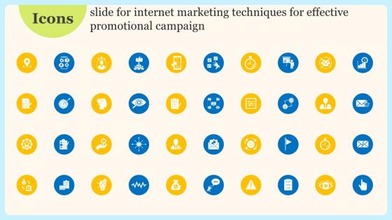 Icons Slide For Internet Marketing Techniques For Effective Promotional Campaign