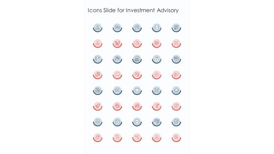 Icons Slide For Investment Advisory One Pager Sample Example Document