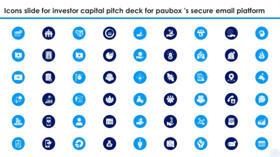 Icons Slide For Investor Capital Pitch Deck For Pauboxs Secure Email Platform