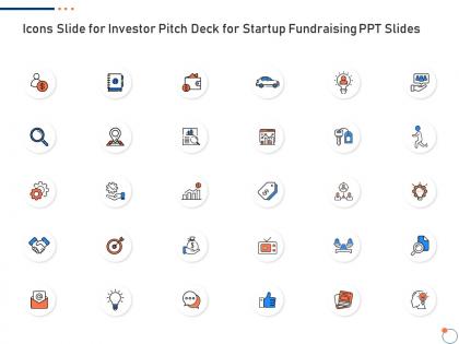 Icons slide for investor pitch deck for startup fundraising ppt slides ppt tips