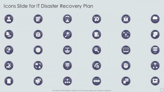 Icons Slide For IT Disaster Recovery Plan Ppt Powerpoint Presentation Summary Template